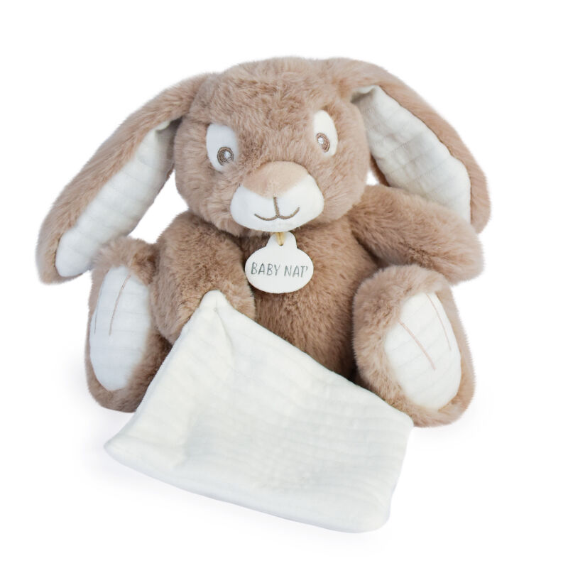  - malow lapin - peluche avec beige 25 cm 